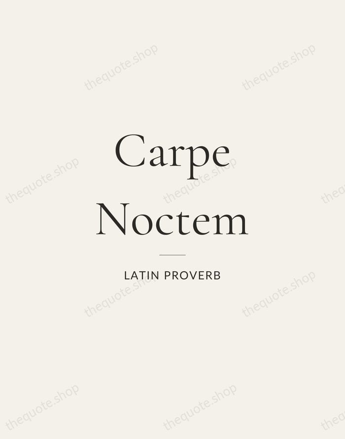 Carpe Noctem — Latin Proverb — Gallery Rule