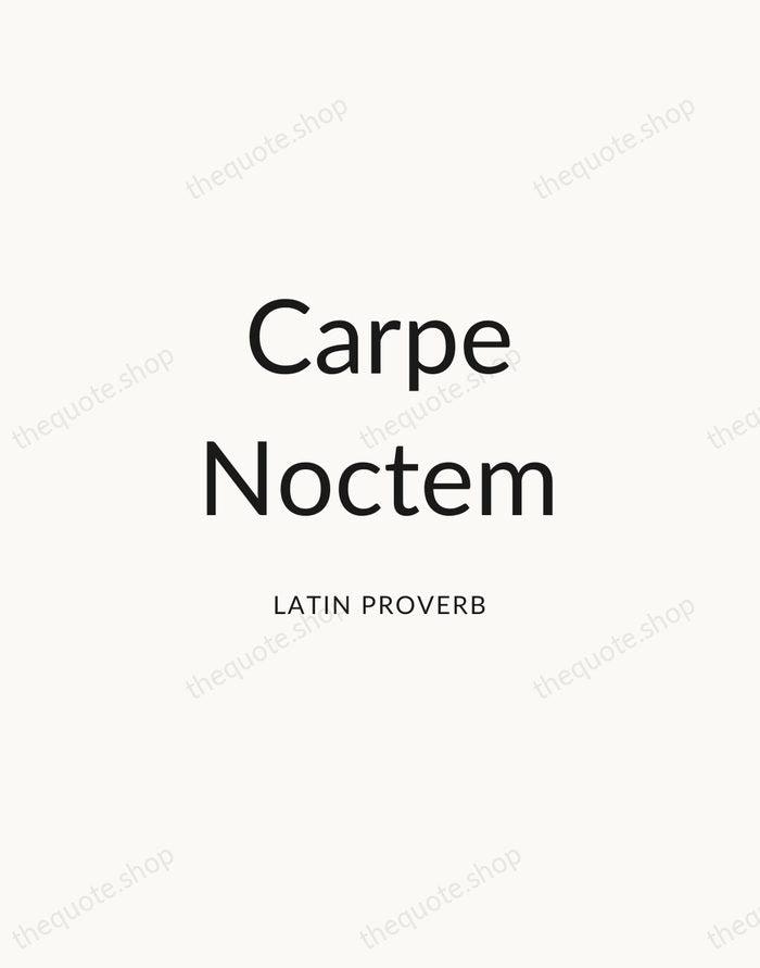 Carpe Noctem — Latin Proverb — Modern Sans Calm