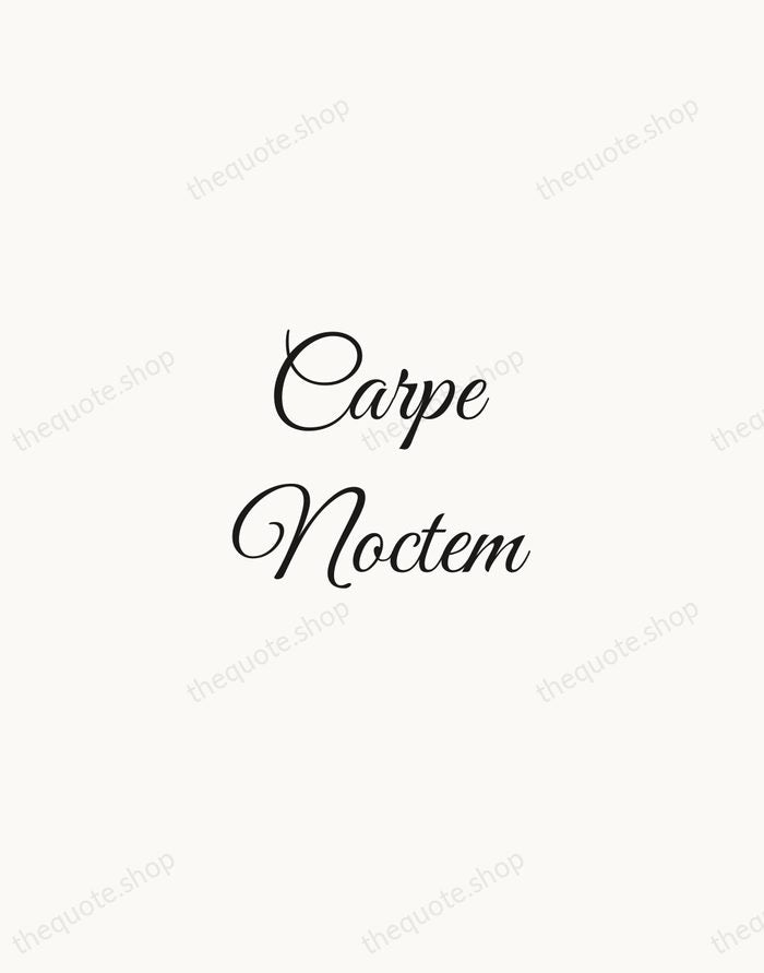 Carpe Noctem — Latin Proverb — Script Whisper