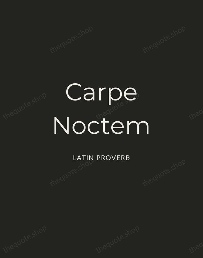 Carpe Noctem — Latin Proverb — Charcoal Sans