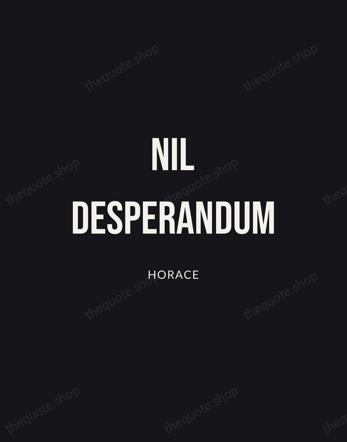 Nil Desperandum — Horace | Printable Wall Art — Poster Condensed