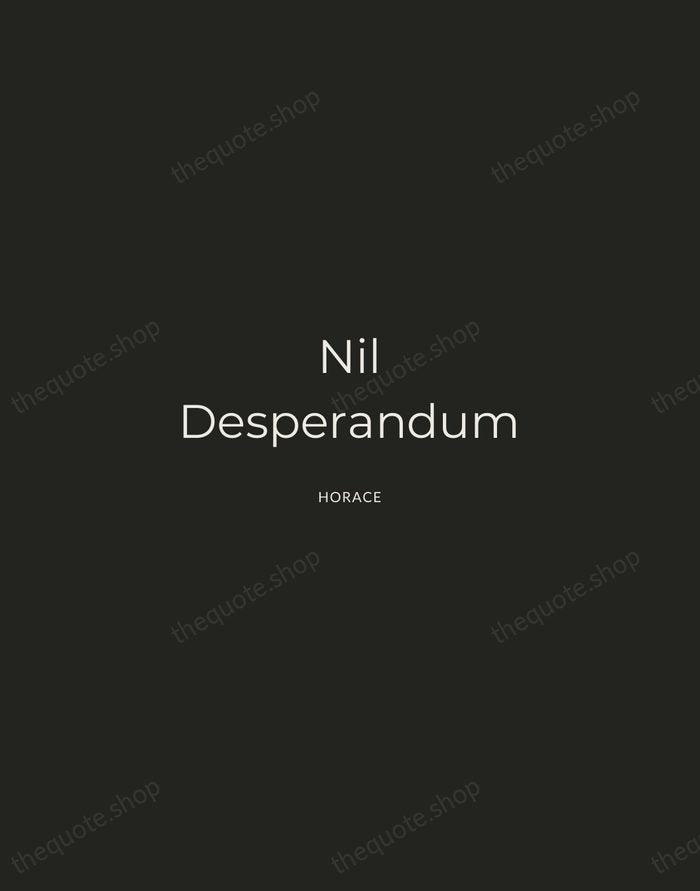 Nil Desperandum — Horace — Charcoal Sans