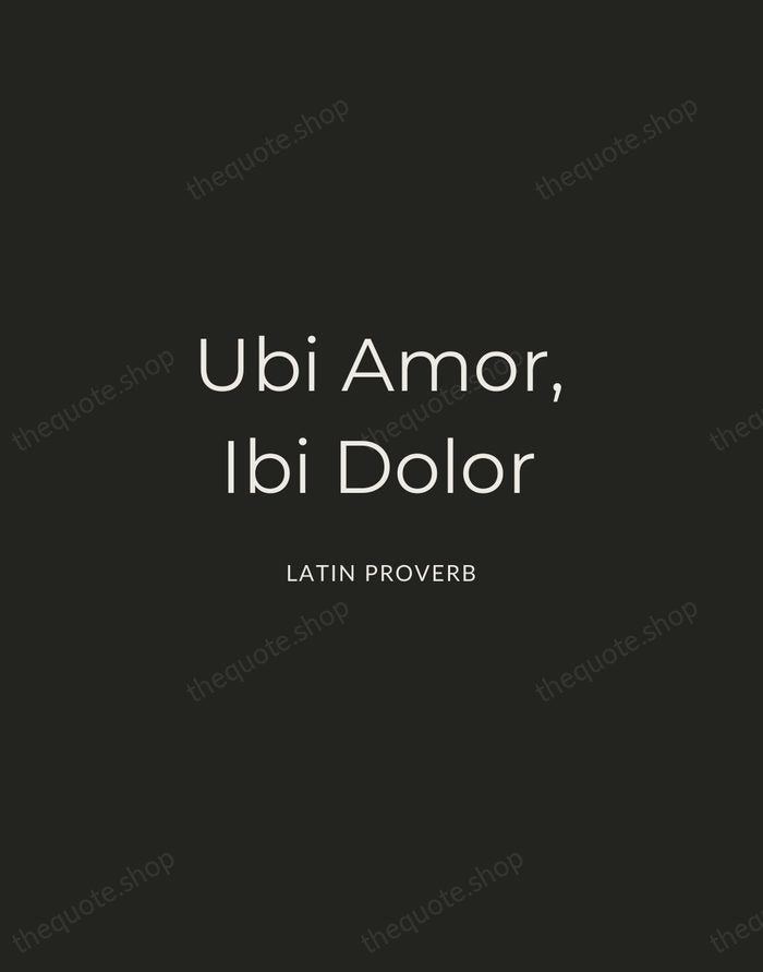 Ubi Amor, Ibi Dolor — Latin Proverb — Charcoal Sans