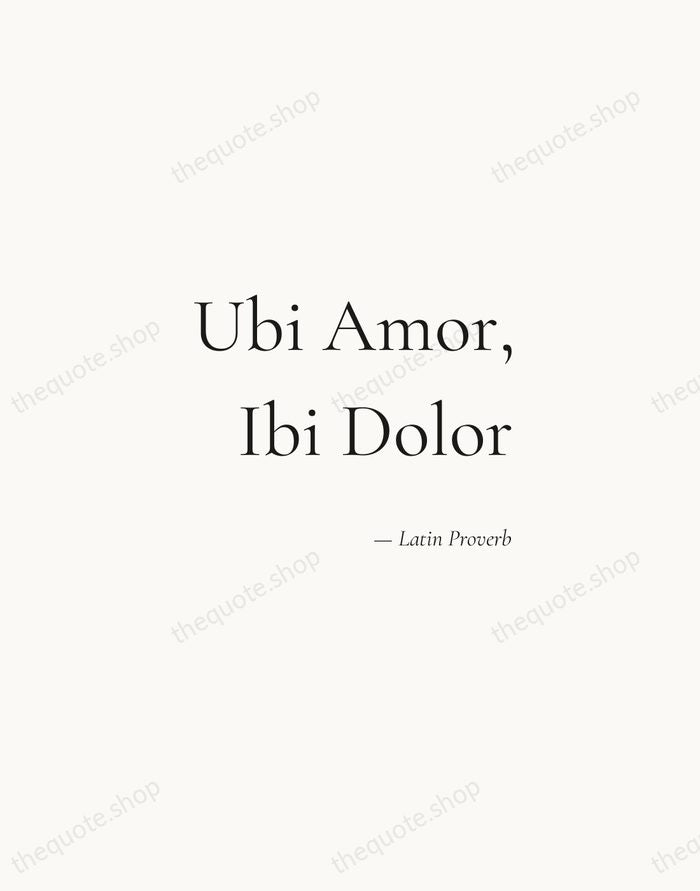 Ubi Amor, Ibi Dolor — Latin Proverb — Soft Serif Right