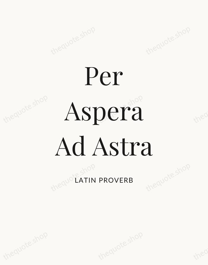Per Aspera Ad Astra — Latin Proverb — Statement Serif