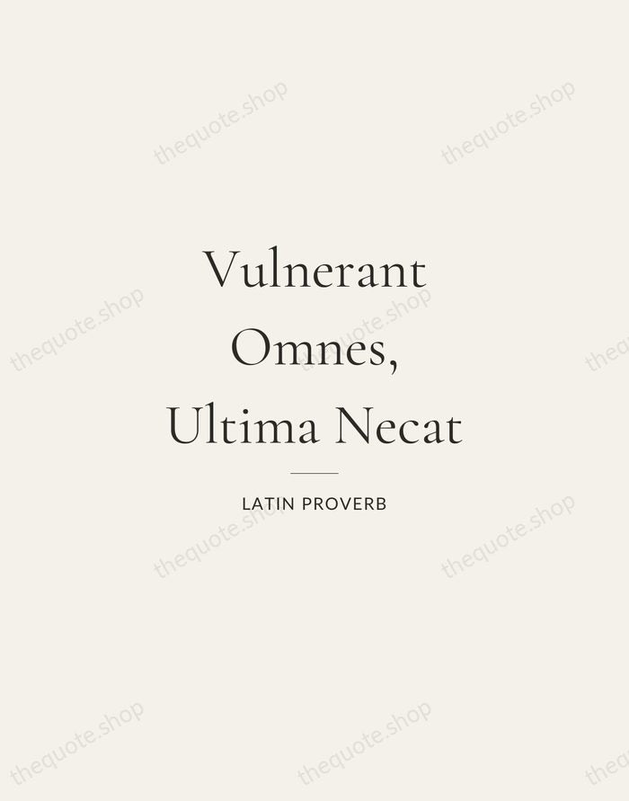 Vulnerant Omnes, Ultima Necat — Latin Proverb — Gallery Rule