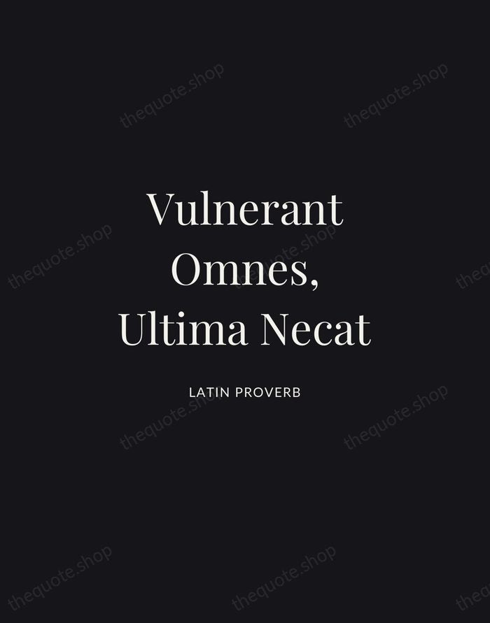 Vulnerant Omnes, Ultima Necat — Latin Proverb | Printable Wall Art — Midnight Serif