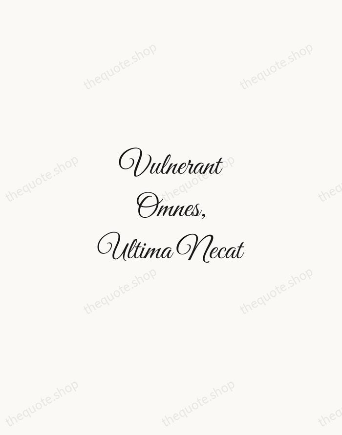 Vulnerant Omnes, Ultima Necat — Latin Proverb — Script Whisper
