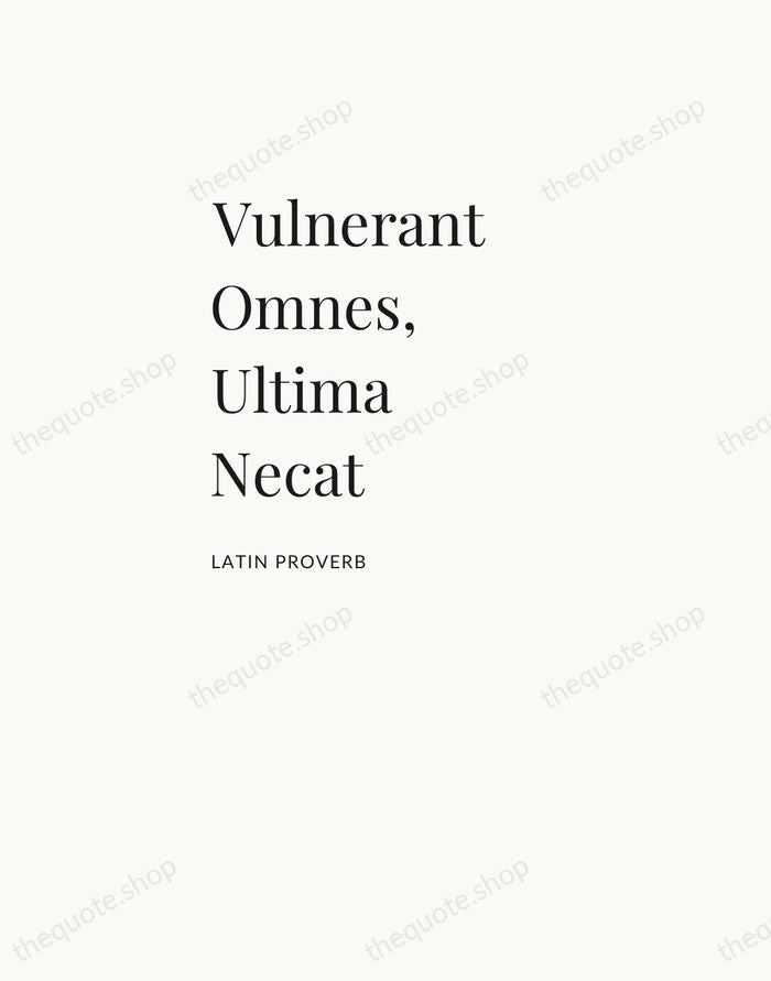 Vulnerant Omnes, Ultima Necat — Latin Proverb — Asymmetric Left