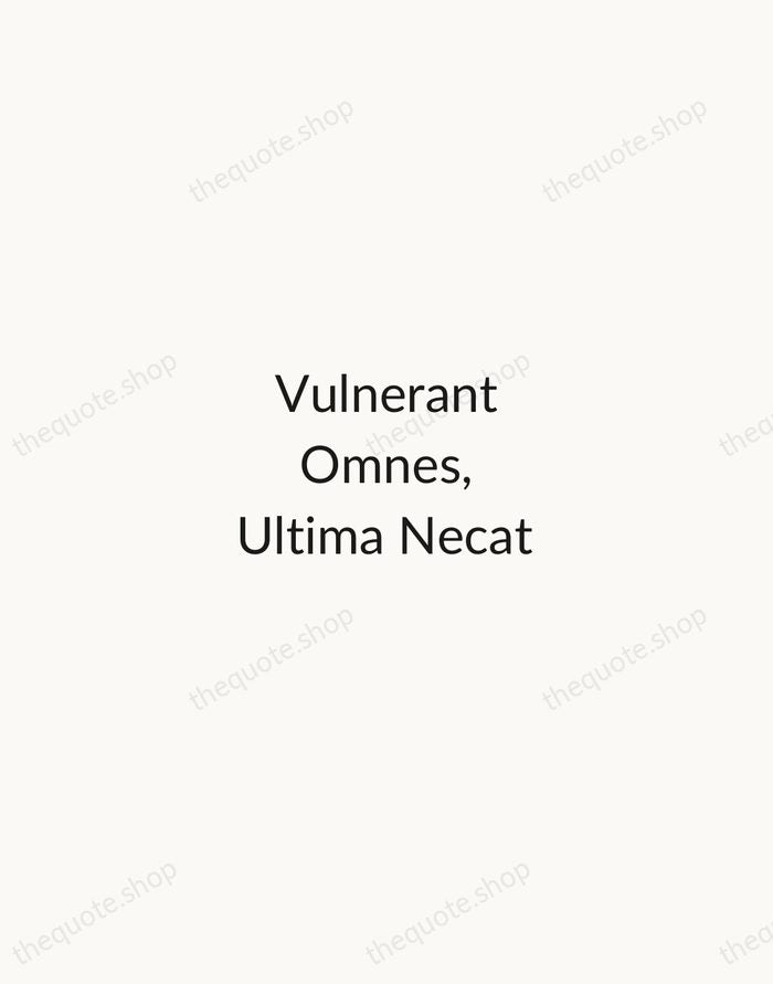 Vulnerant Omnes, Ultima Necat — Latin Proverb — Minimal Unsigned