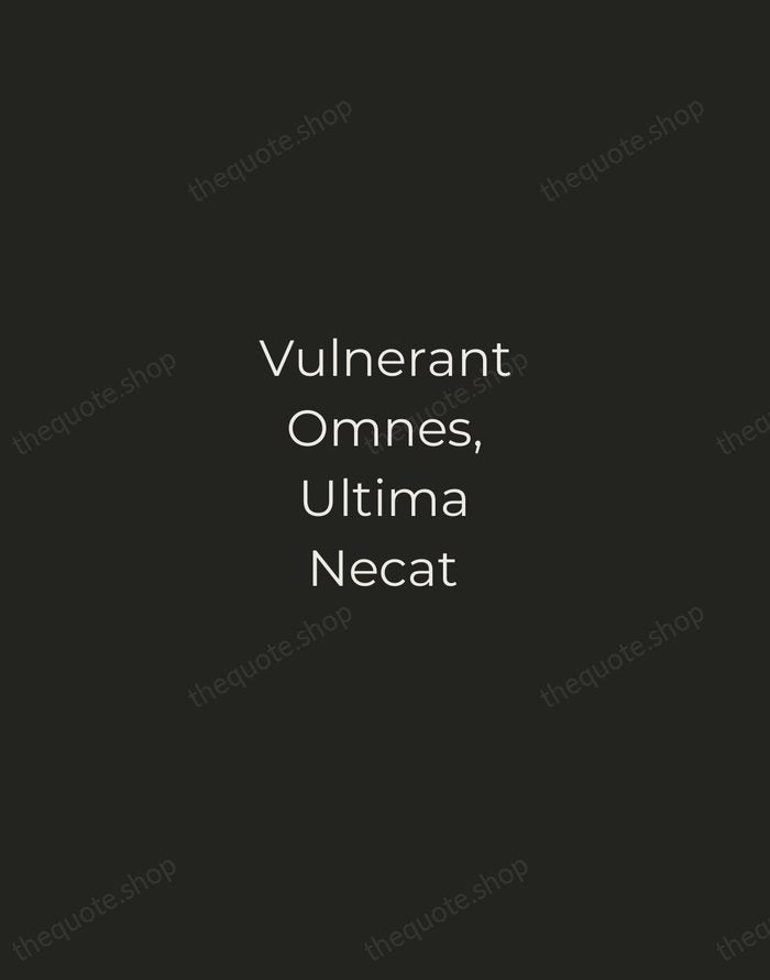 Vulnerant Omnes, Ultima Necat — Latin Proverb — Tracked Caps Unsigned