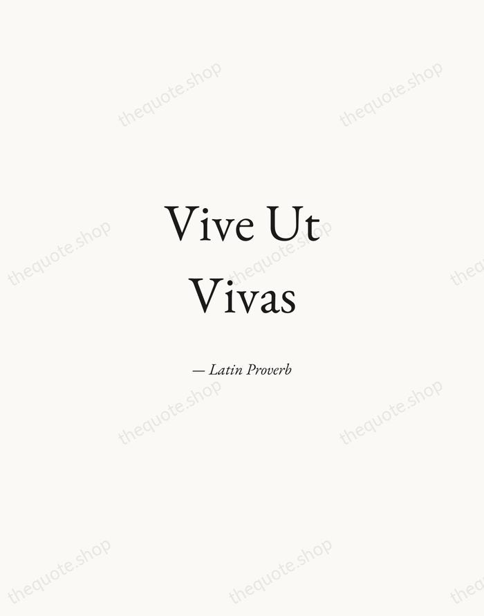 Vive Ut Vivas — Latin Proverb — Quiet Garamond