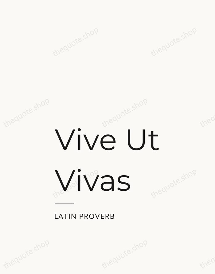Vive Ut Vivas — Latin Proverb — Studio Left