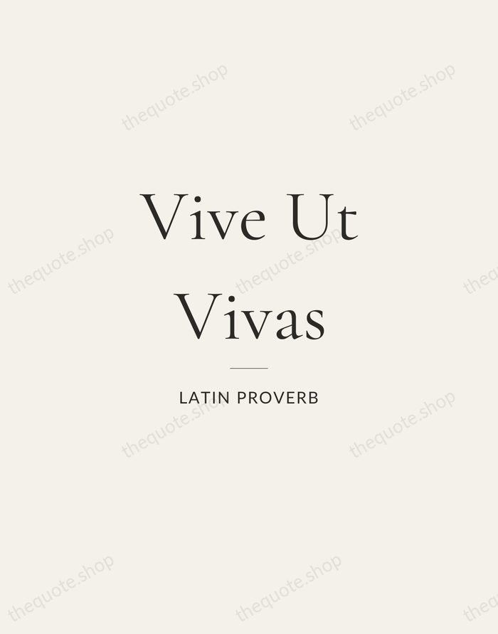 Vive Ut Vivas — Latin Proverb — Gallery Rule
