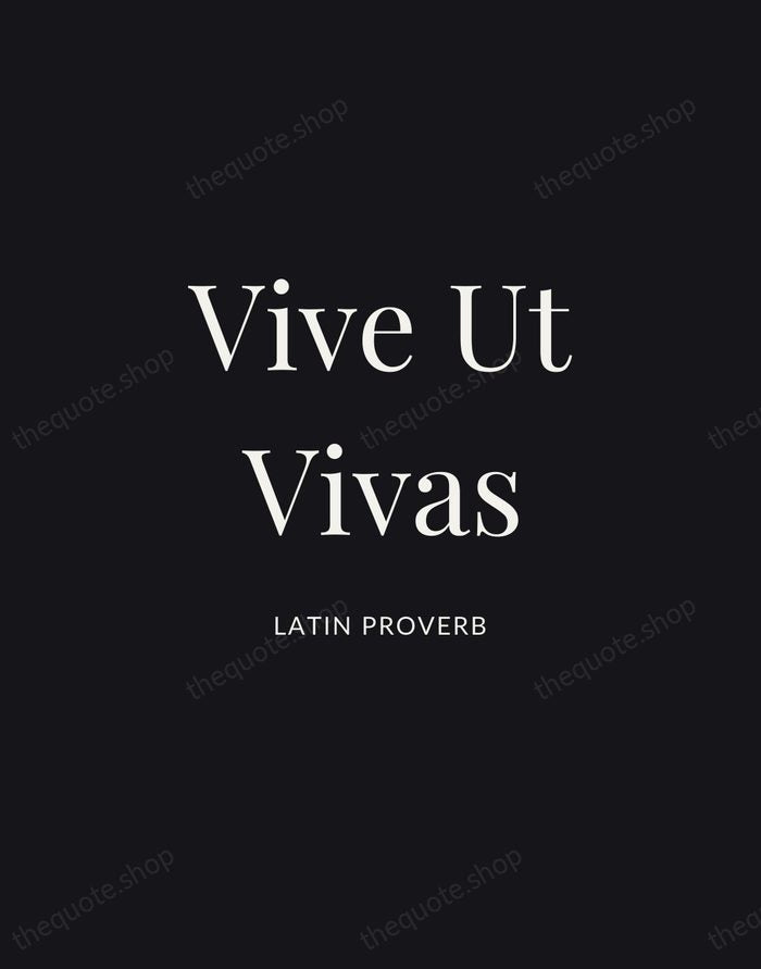 Vive Ut Vivas — Latin Proverb | Printable Wall Art — Midnight Serif