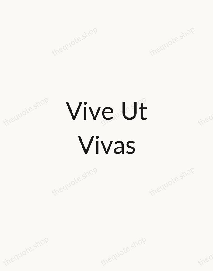 Vive Ut Vivas — Latin Proverb — Minimal Unsigned