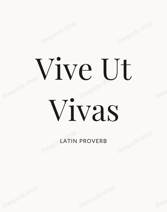 Vive Ut Vivas — Latin Proverb — Statement Serif