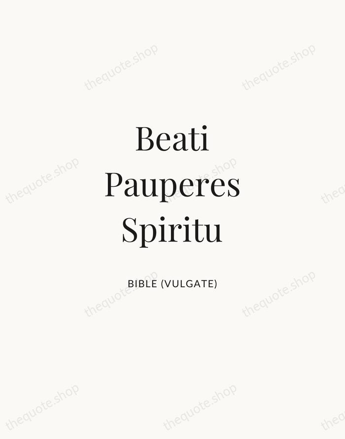 Beati Pauperes Spiritu — Bible (Vulgate) | Printable Wall Art — Atelier Serif