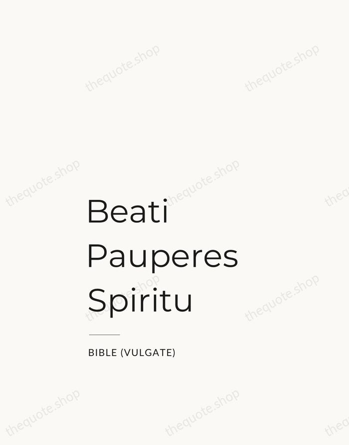 Beati Pauperes Spiritu — Bible (Vulgate) — Studio Left