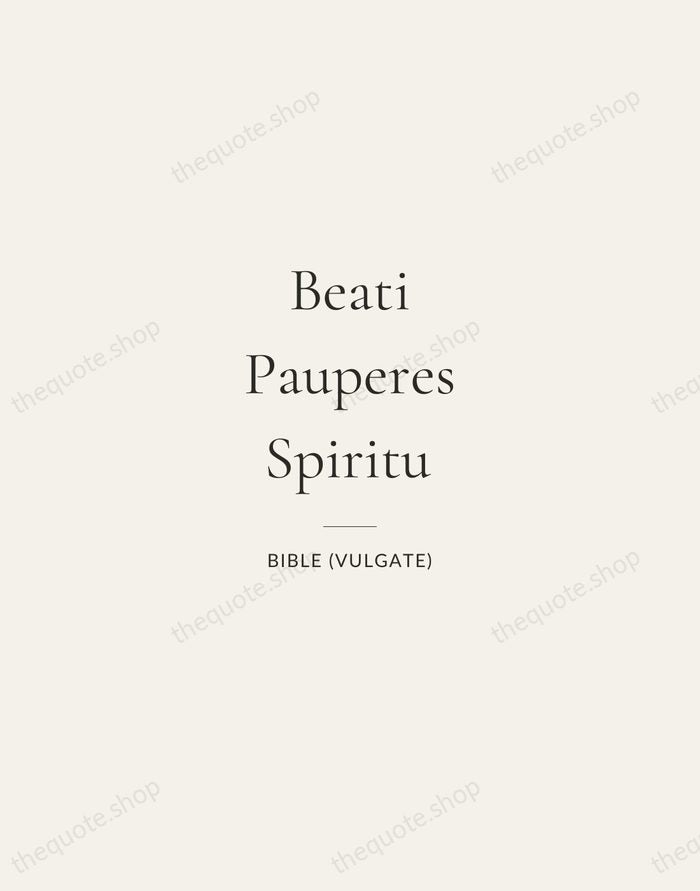 Beati Pauperes Spiritu — Bible (Vulgate) — Gallery Rule