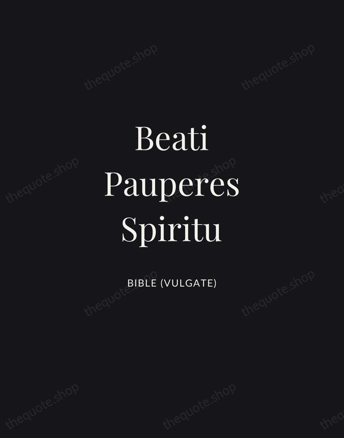Beati Pauperes Spiritu — Bible (Vulgate) | Printable Wall Art — Midnight Serif
