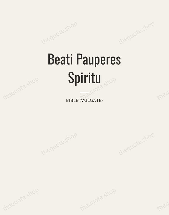 Beati Pauperes Spiritu — Bible (Vulgate) — Letterpress Caps