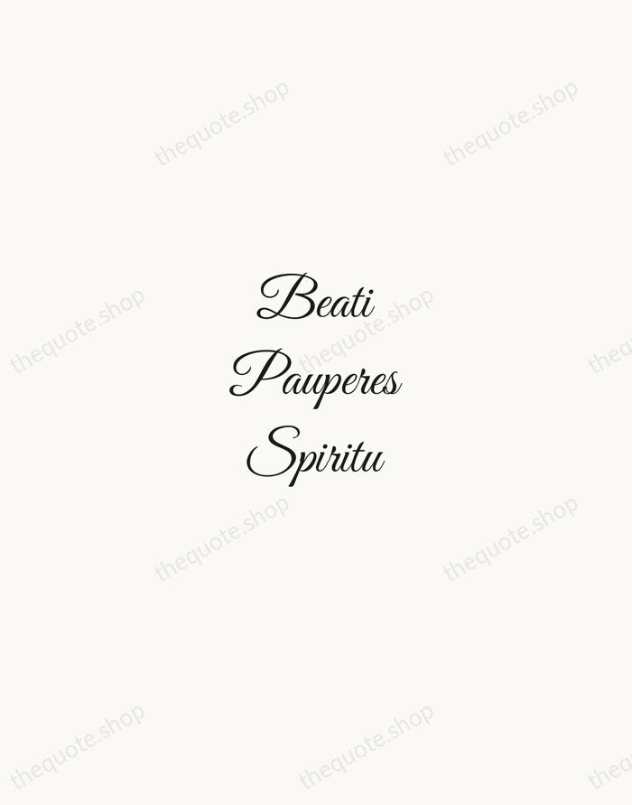Beati Pauperes Spiritu — Bible (Vulgate) — Script Whisper