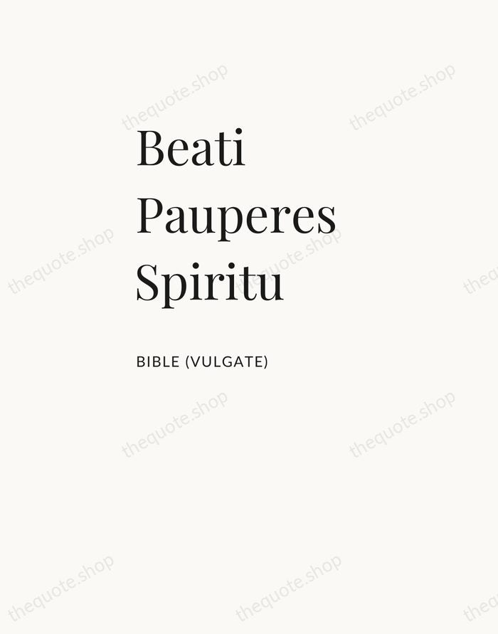 Beati Pauperes Spiritu — Bible (Vulgate) — Asymmetric Left