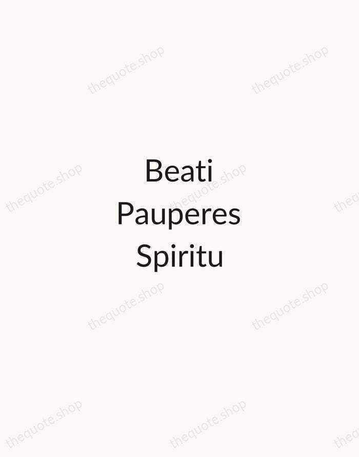 Beati Pauperes Spiritu — Bible (Vulgate) — Minimal Unsigned