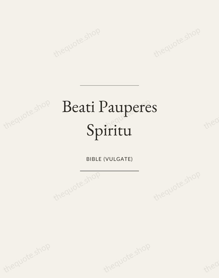 Beati Pauperes Spiritu — Bible (Vulgate) — Gallery Frame