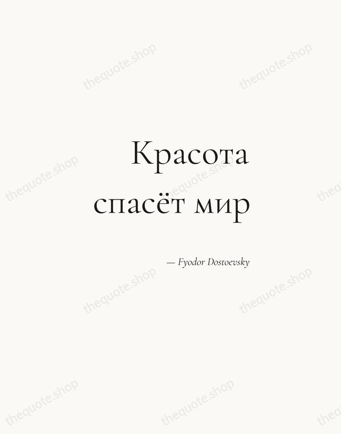 Красота спасёт мир — Fyodor Dostoevsky — Soft Serif Right