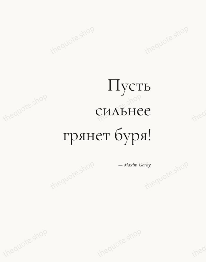 Пусть сильнее грянет буря! — Maxim Gorky — Soft Serif Right