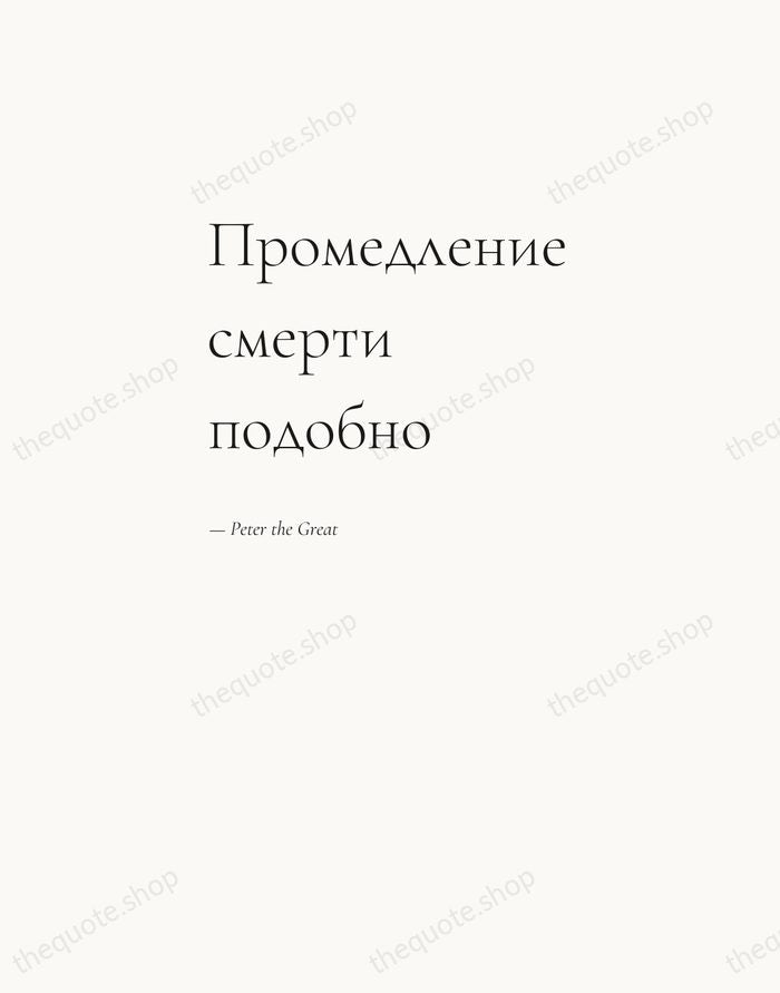 Промедление смерти подобно — Peter the Great — Editorial Left Serif