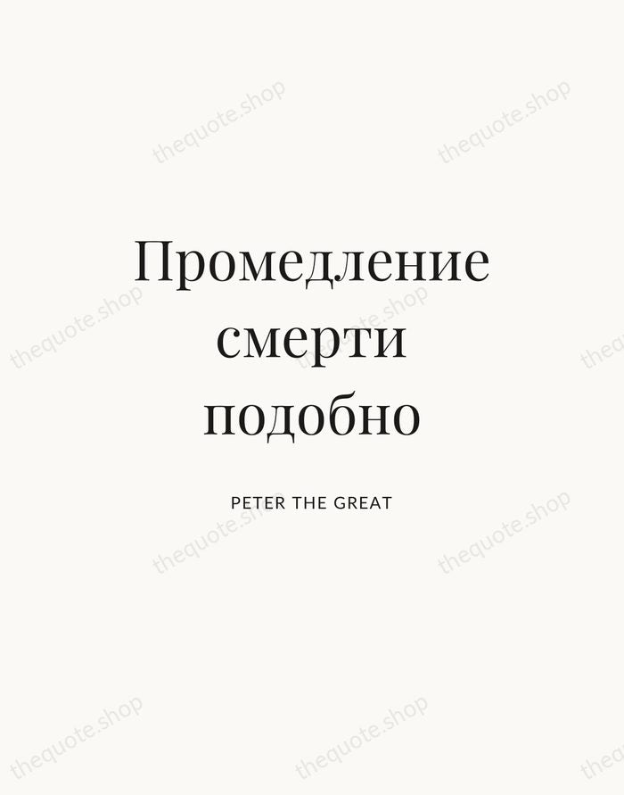Промедление смерти подобно — Peter the Great — Statement Serif