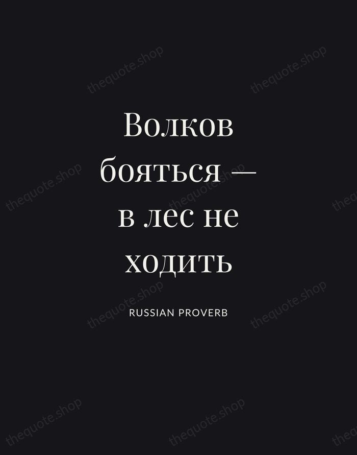 Волков бояться — в лес не ходить — Russian Proverb | Printable Wall Art — Poster Condensed
