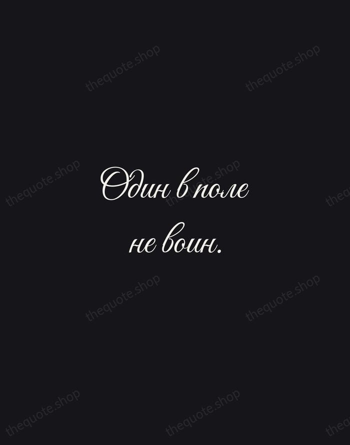 Один в поле не воин. — Russian Proverb — Night Script