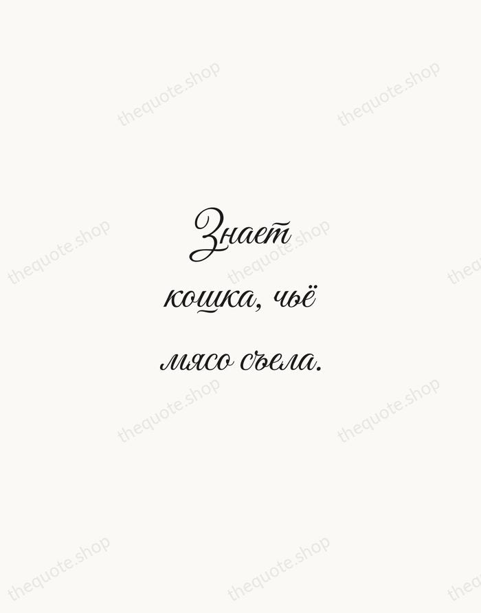 Знает кошка, чьё мясо съела. — Russian Proverb — Script Whisper