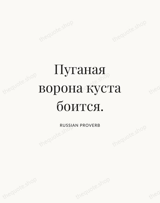 Пуганая ворона куста боится. — Russian Proverb | Printable Wall Art — Atelier Serif