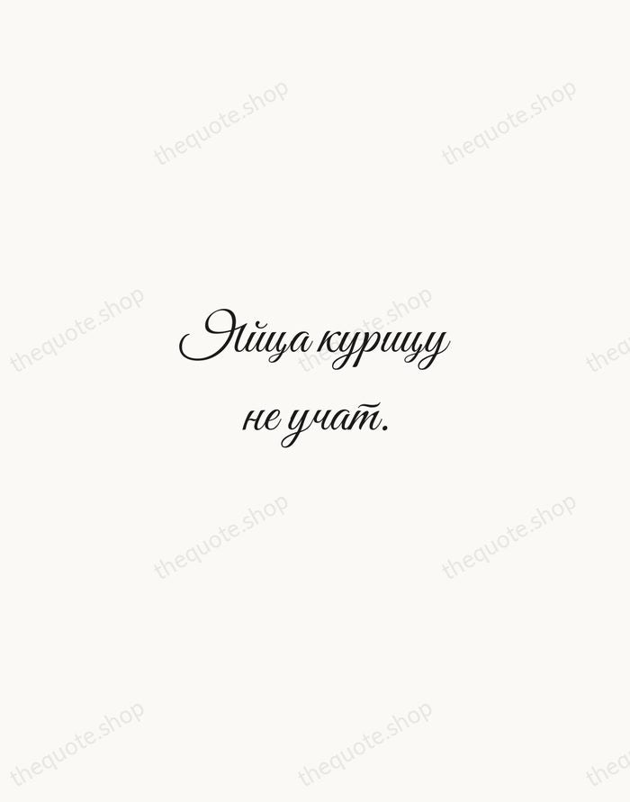 Яйца курицу не учат. — Russian Proverb — Script Whisper
