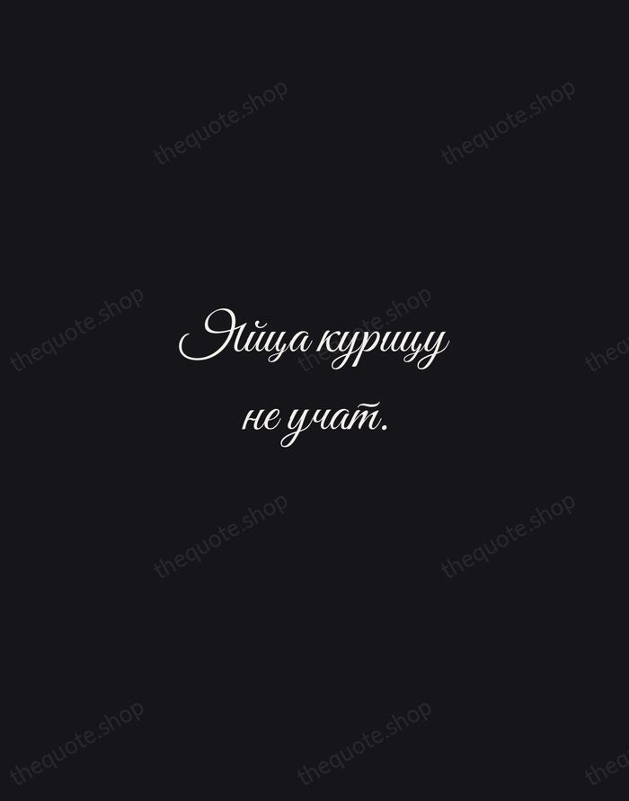 Яйца курицу не учат. — Russian Proverb — Night Script