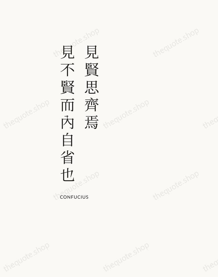 見賢思齊焉，見不賢而內自省也 — Confucius — Asymmetric Left