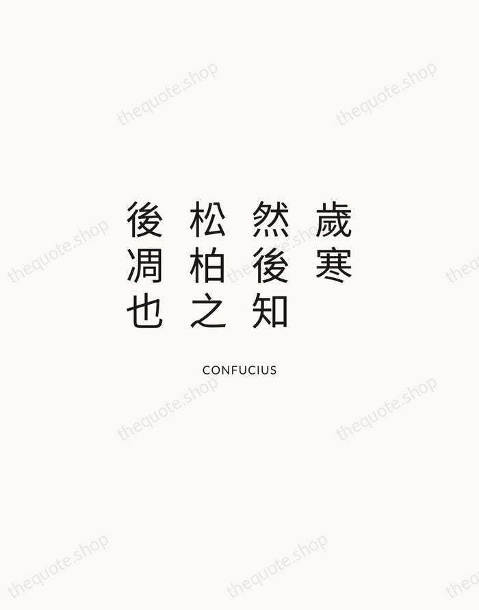 歲寒，然後知松柏之後凋也 — Confucius — Modern Sans Calm