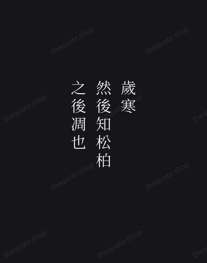 歲寒，然後知松柏之後凋也 — Confucius — Night Script