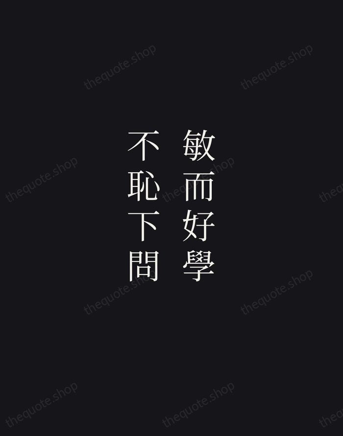 敏而好學，不恥下問 — Confucius — Night Script