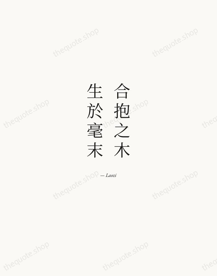 合抱之木，生於毫末 — Laozi — Quiet Garamond