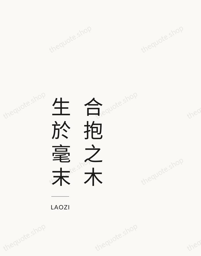 合抱之木，生於毫末 — Laozi — Studio Left