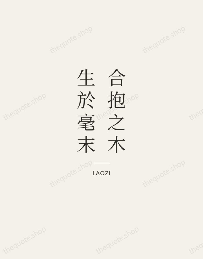 合抱之木，生於毫末 — Laozi — Gallery Rule