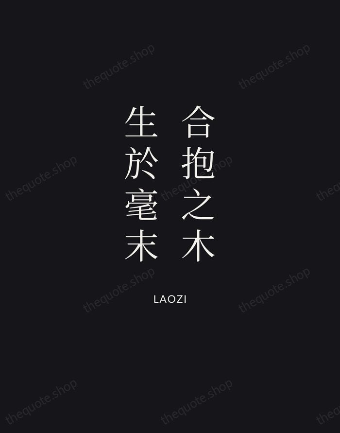 合抱之木，生於毫末 — Laozi | Printable Wall Art — Midnight Serif