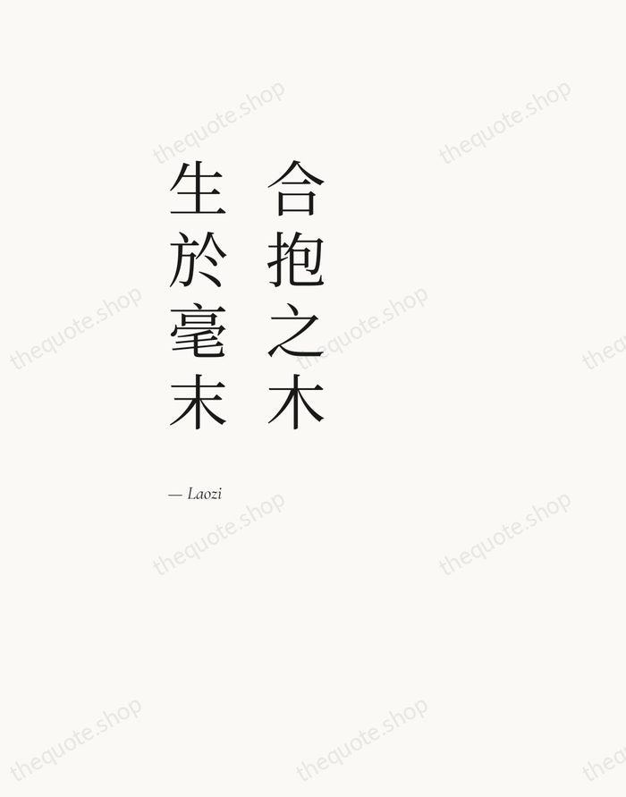 合抱之木，生於毫末 — Laozi — Editorial Left Serif