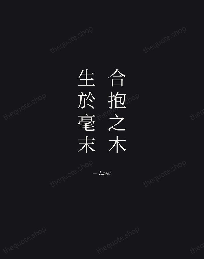合抱之木，生於毫末 — Laozi — Manuscript Italic